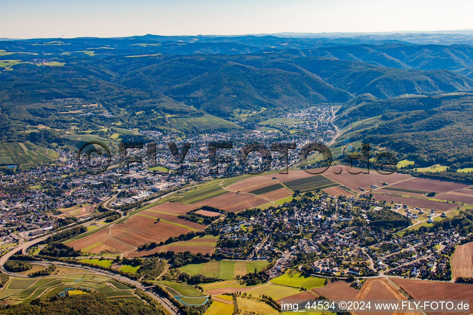 Town View of the streets and houses of the residential areas in Bad Neuenahr-Ahrweiler in the state Rhineland-Palatinate