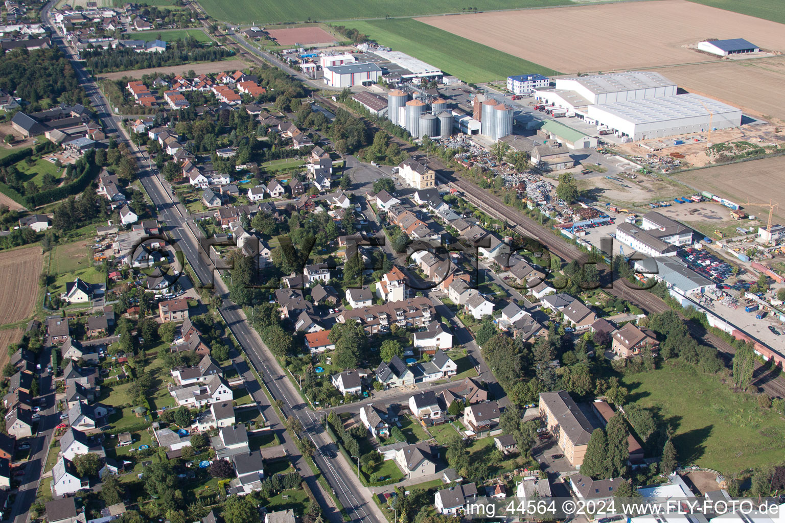 Aerial view of Derkum in the state North Rhine-Westphalia, Germany