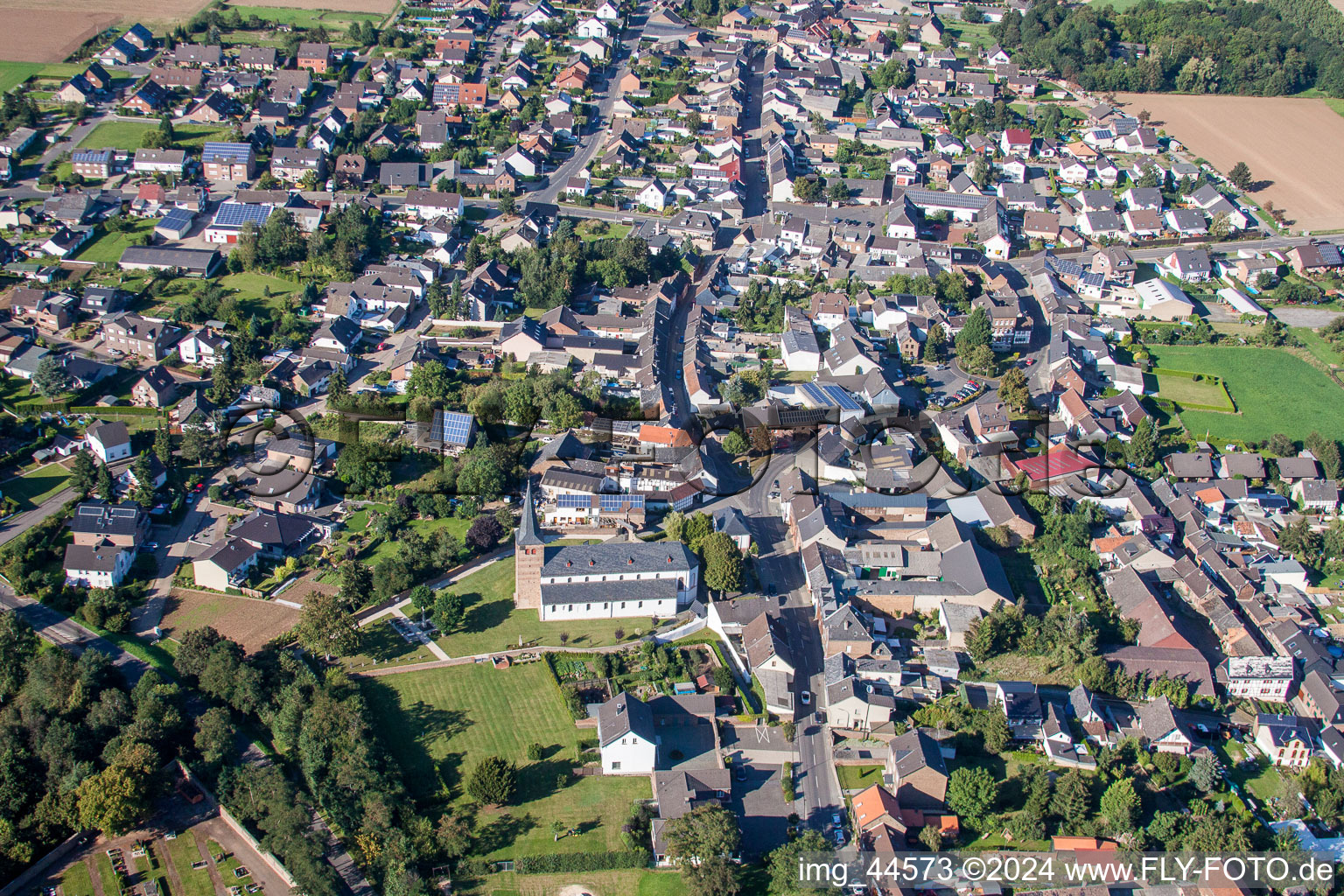 Aerial view of Village view in the district Lommersum in Weilerswist in the state North Rhine-Westphalia, Germany