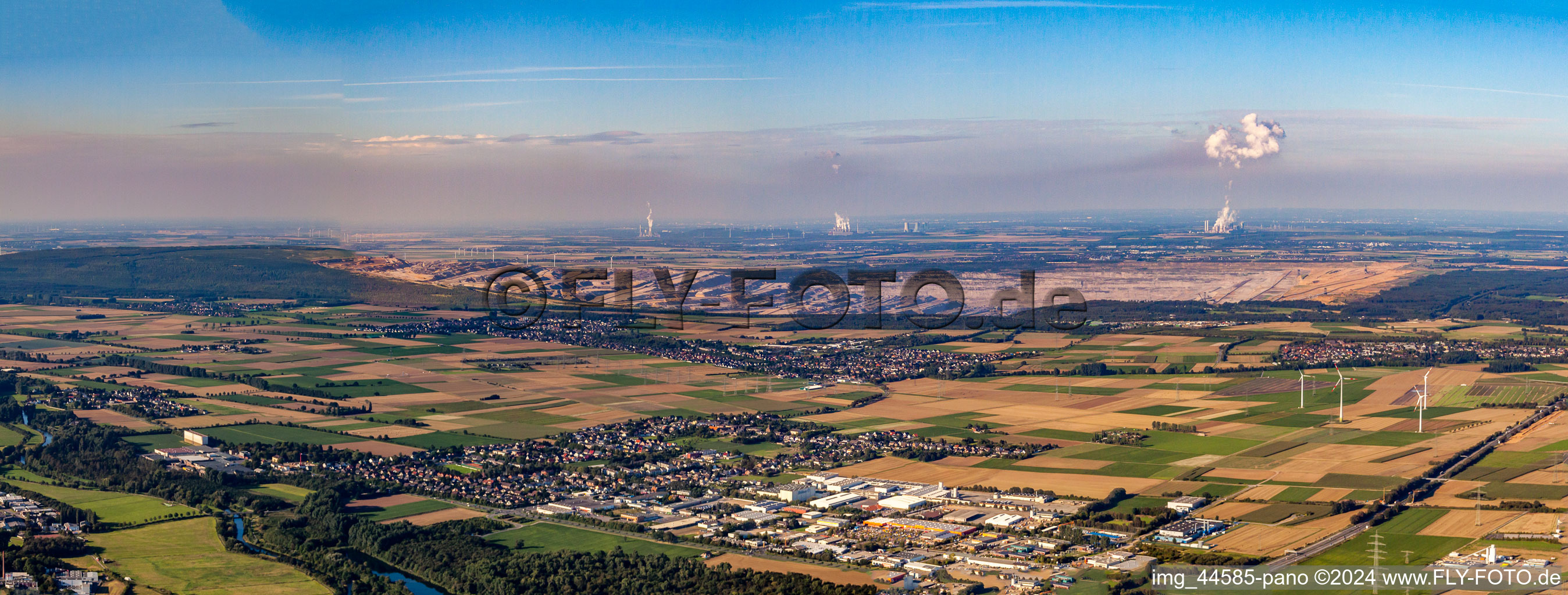 Opencast mining and lignite power plant in Etzweiler in the state North Rhine-Westphalia, Germany