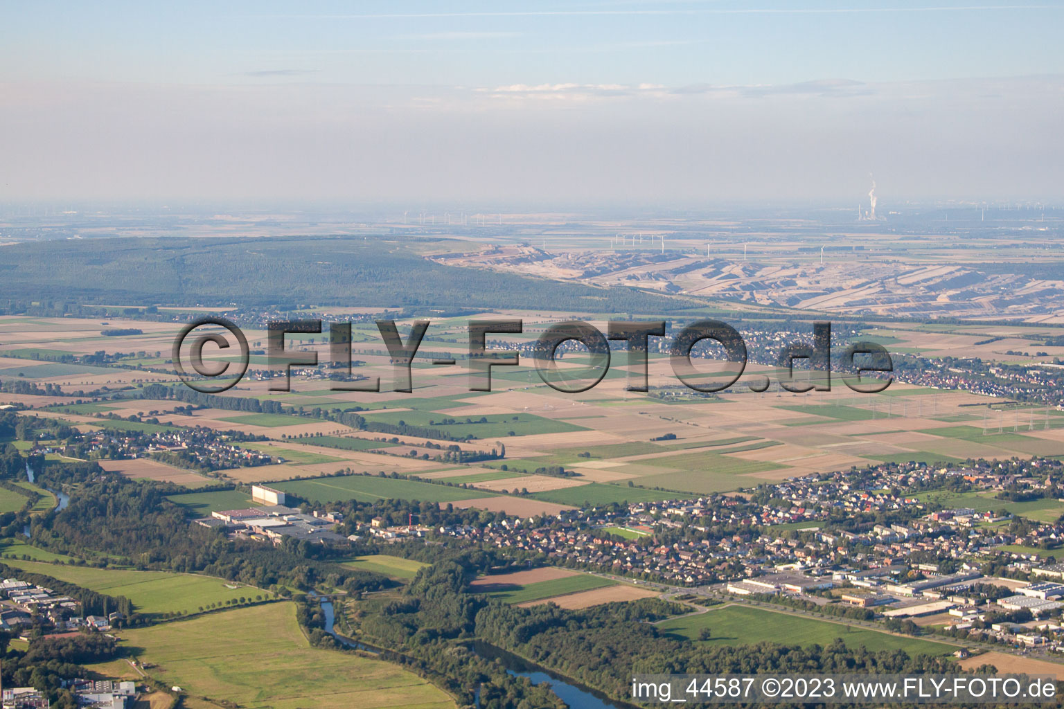 Aerial view of View of Etzweiler in Düren in the state North Rhine-Westphalia, Germany