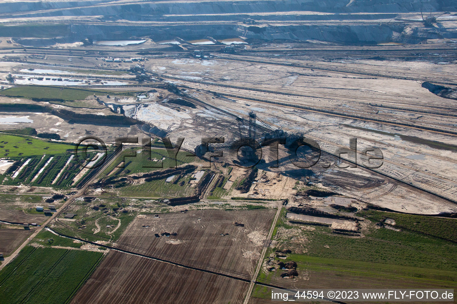 Opencast brown coal mining in Inden in the state North Rhine-Westphalia, Germany