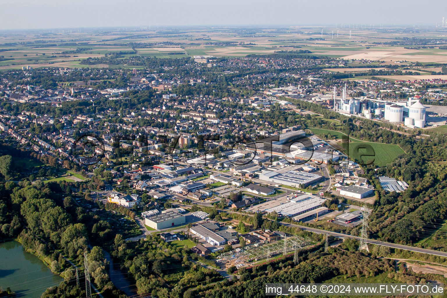 Industrial and commercial area Elisabethenstrasse with Boos Logistik GmbH in Juelich in the state North Rhine-Westphalia, Germany