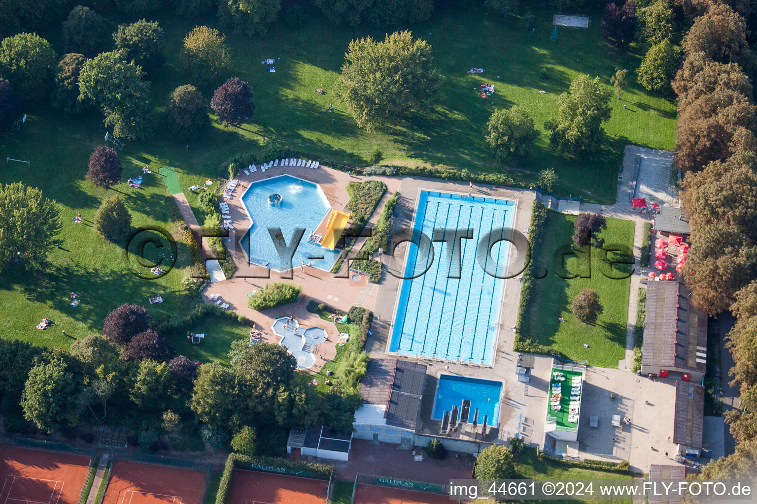 Swimming pool of the Am Stadionweg in Juelich in the state North Rhine-Westphalia, Germany