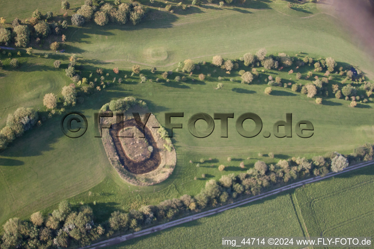 Golf club Mönchengladbach-Wanlo eV in Mönchengladbach in the state North Rhine-Westphalia, Germany seen from above