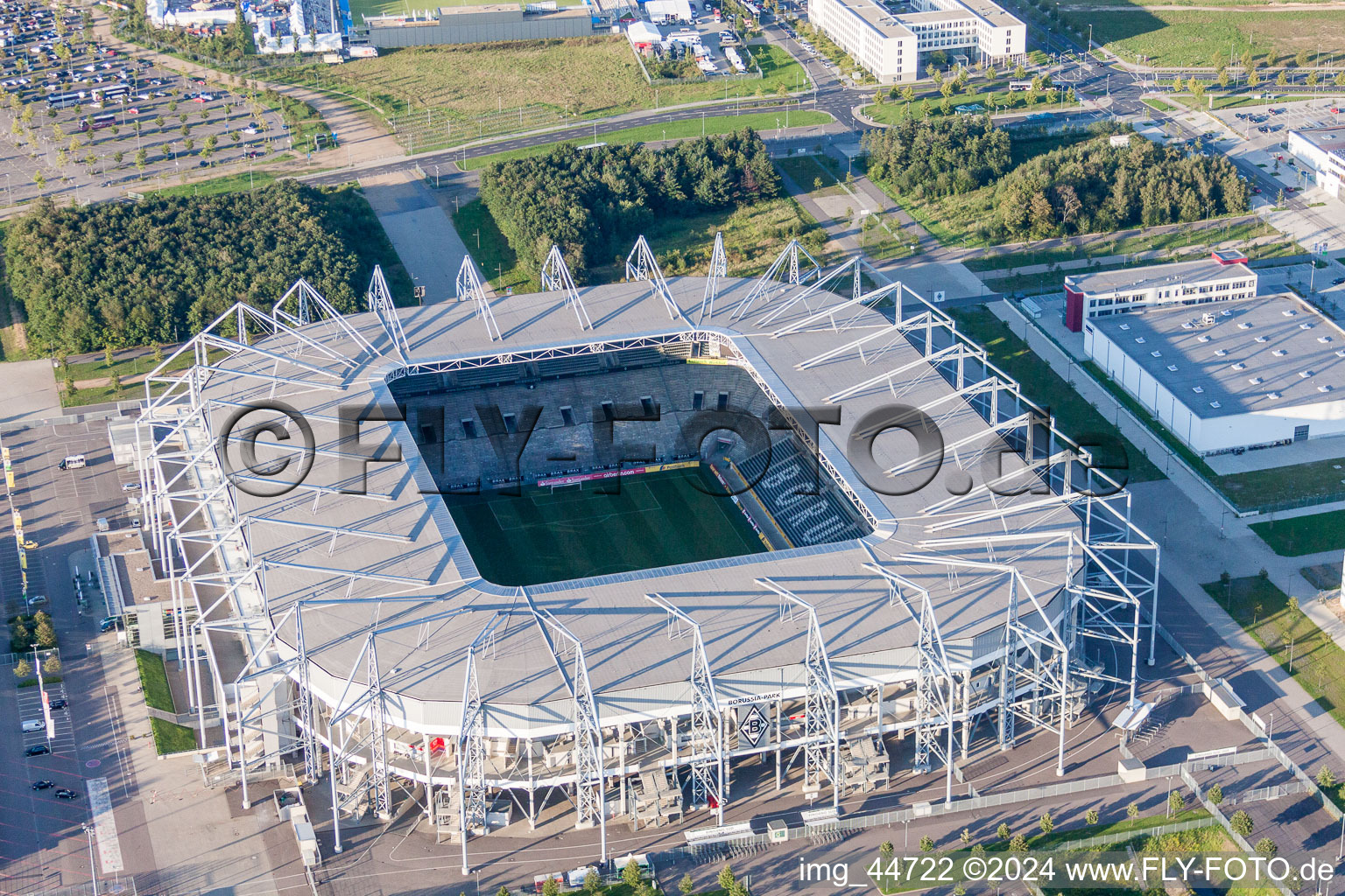 Sports facility grounds of the Arena stadium BORUSSIA-PARK in Moenchengladbach in the state North Rhine-Westphalia, Germany