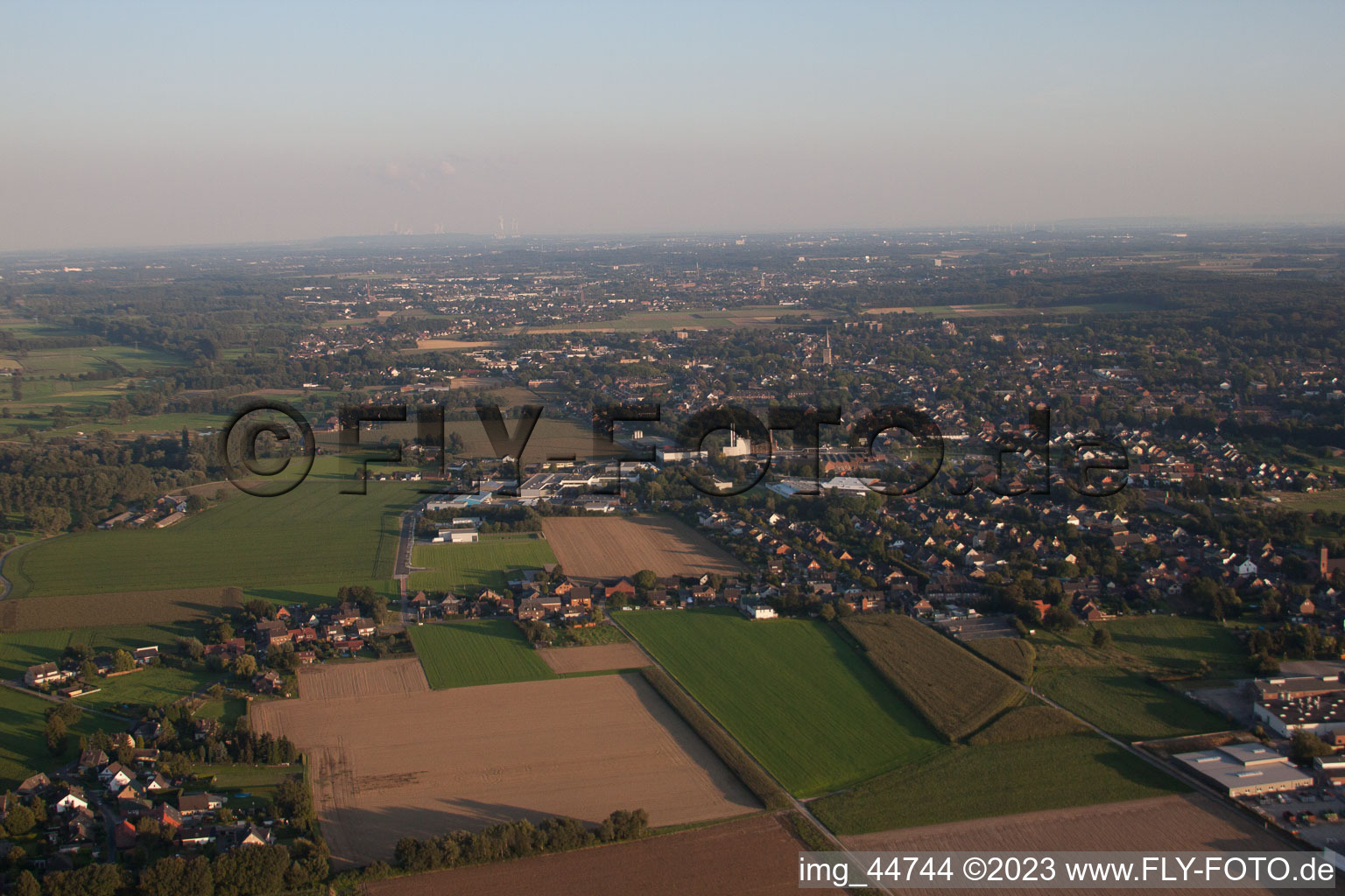 Aerial view of Grefrath in the state North Rhine-Westphalia, Germany