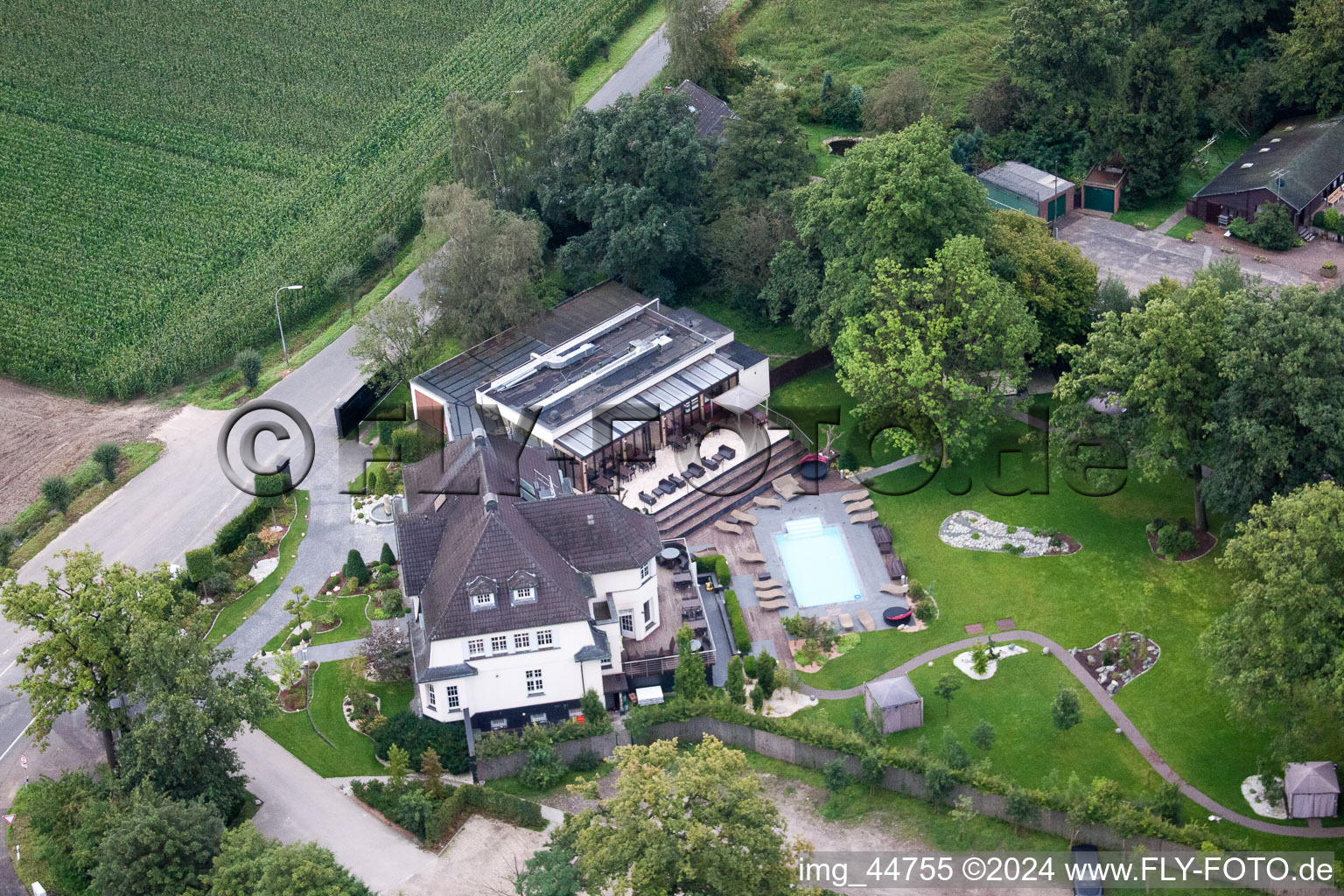 Bird's eye view of Grefrath in the state North Rhine-Westphalia, Germany