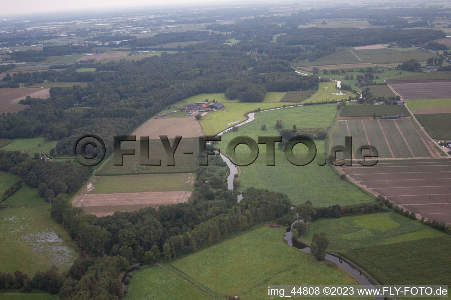 Aerial view of Wachtendonk in the state North Rhine-Westphalia, Germany
