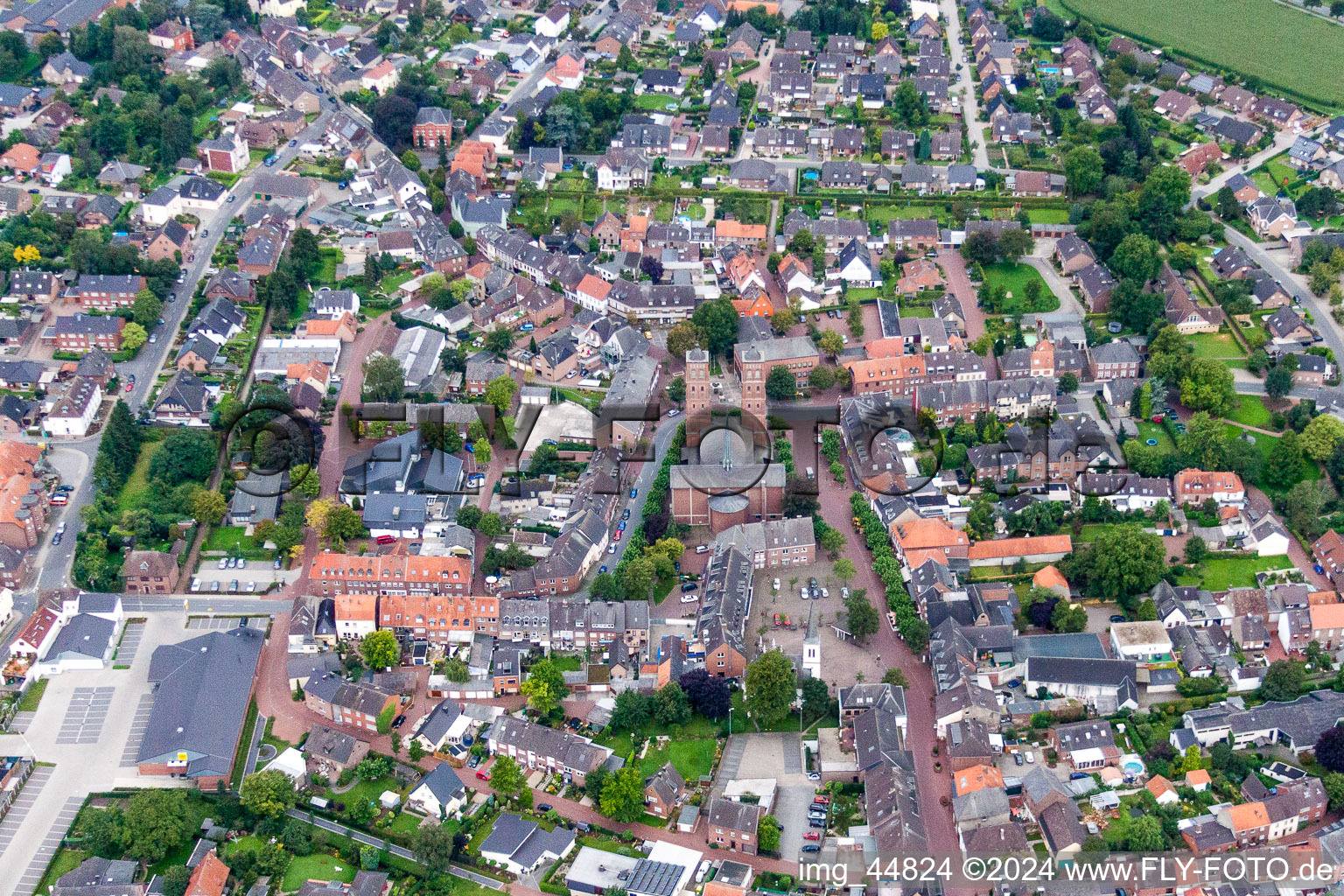 Church building in the village of in Uedem in the state North Rhine-Westphalia, Germany