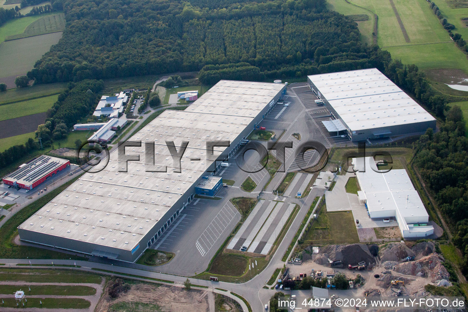 Horst Industrial Estate in the district Minderslachen in Kandel in the state Rhineland-Palatinate, Germany from above