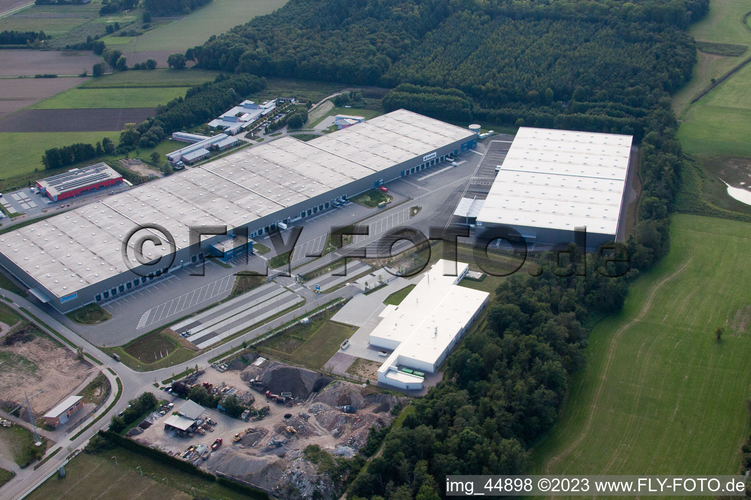 Aerial photograpy of Horst industrial area in the district Minderslachen in Kandel in the state Rhineland-Palatinate, Germany