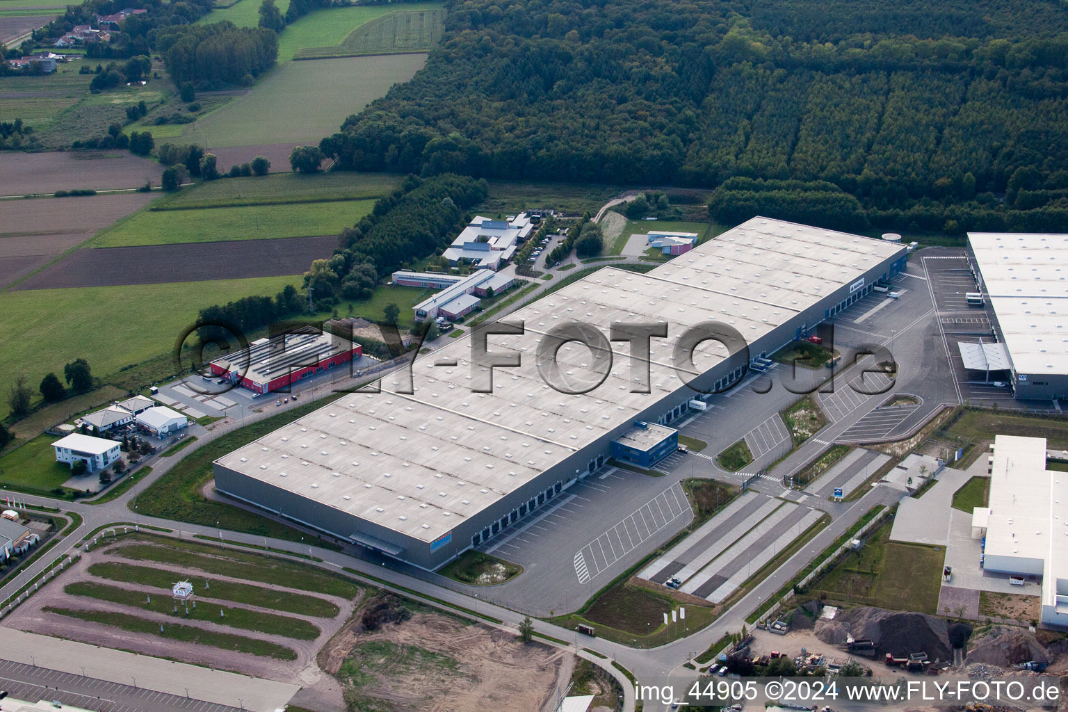 Horst industrial area in the district Minderslachen in Kandel in the state Rhineland-Palatinate, Germany out of the air