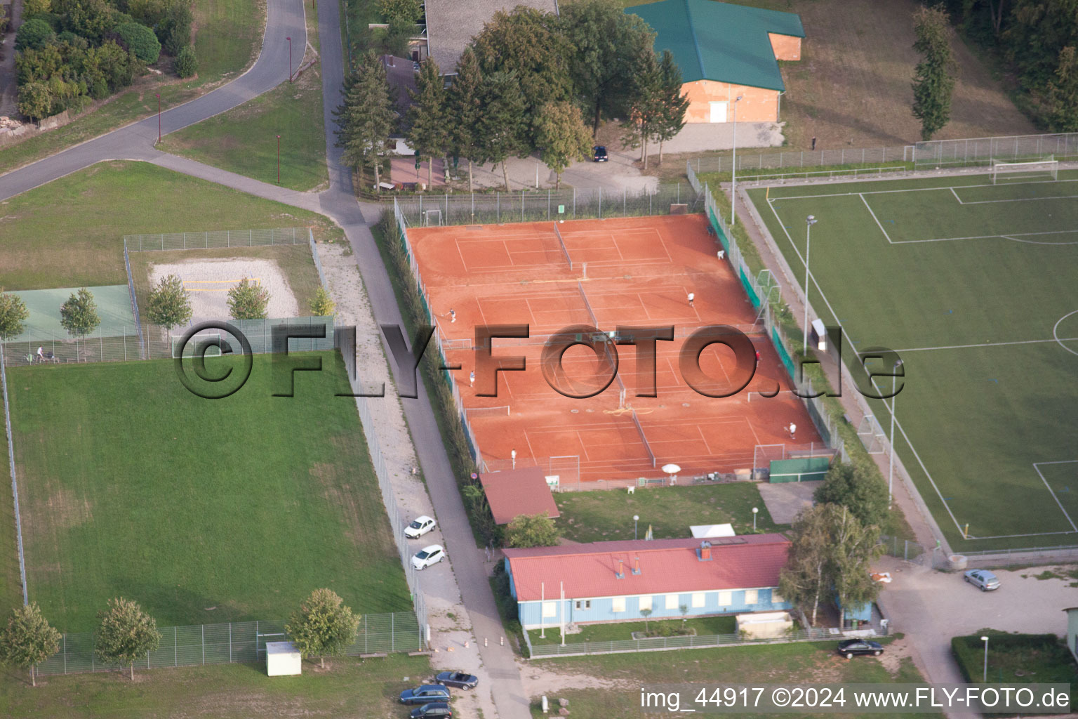 Aerial view of Rheinzabern in the state Rhineland-Palatinate, Germany