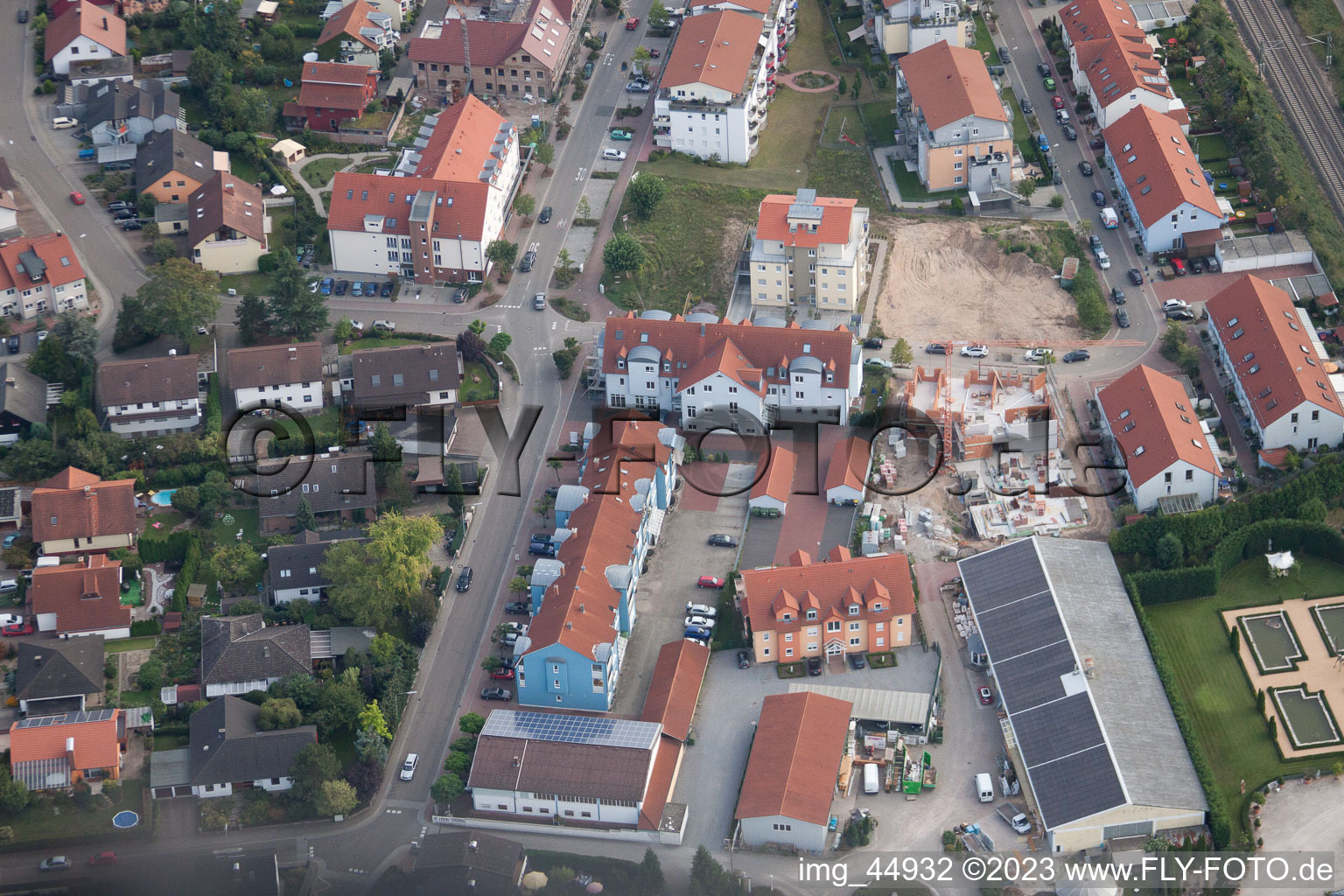 Bird's eye view of Jockgrim in the state Rhineland-Palatinate, Germany