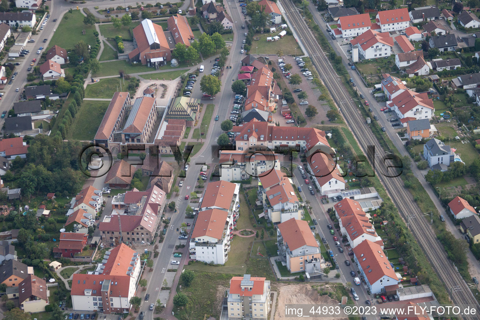 Jockgrim in the state Rhineland-Palatinate, Germany viewn from the air