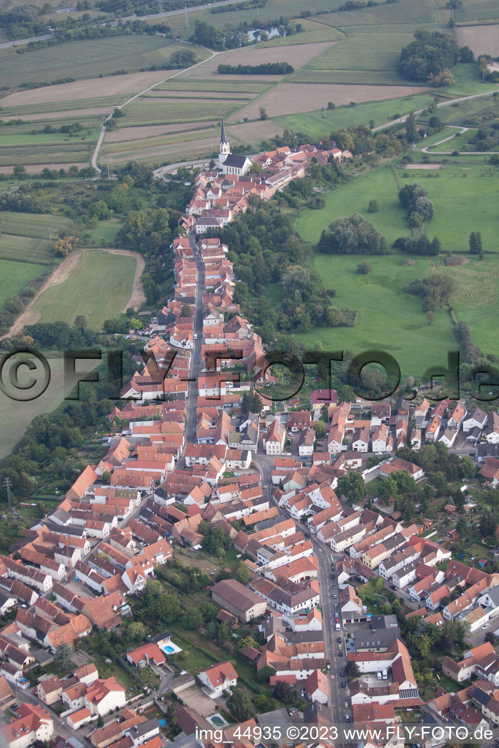 Drone image of Jockgrim in the state Rhineland-Palatinate, Germany