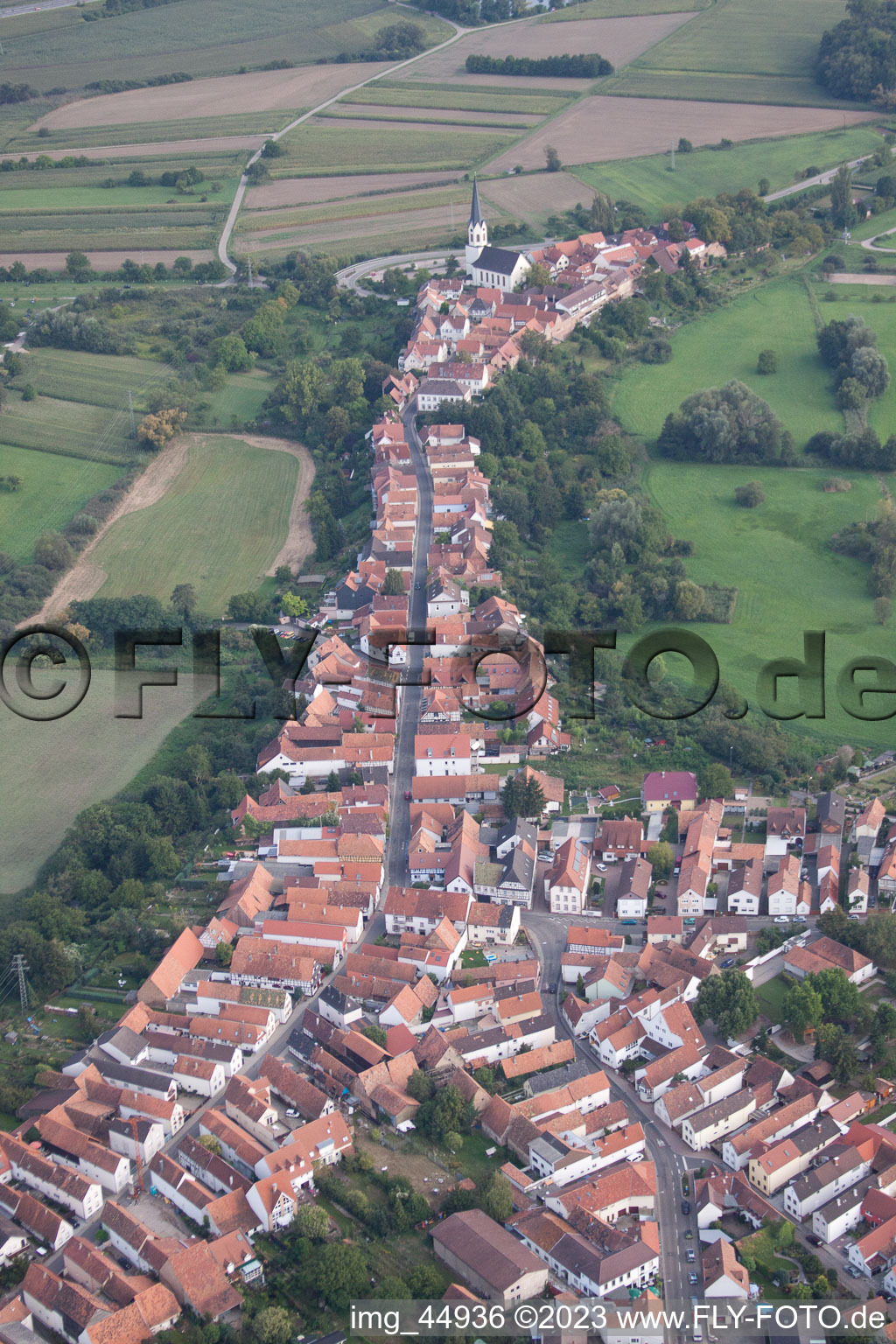 Jockgrim in the state Rhineland-Palatinate, Germany from the drone perspective