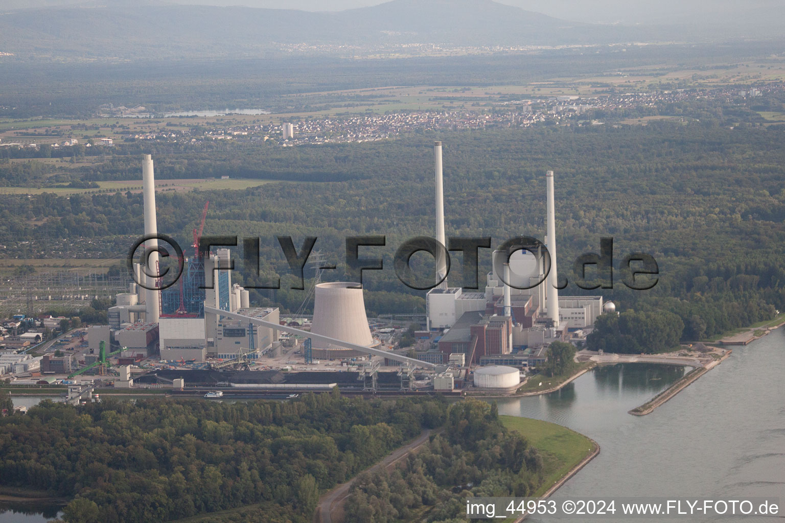 ENBW in the district Rheinhafen in Karlsruhe in the state Baden-Wuerttemberg, Germany from above