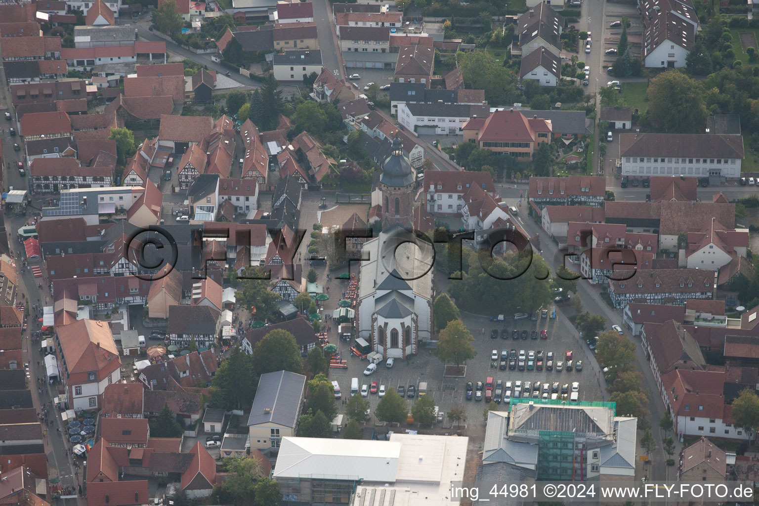 Oblique view of City Festival 2011 in Kandel in the state Rhineland-Palatinate, Germany