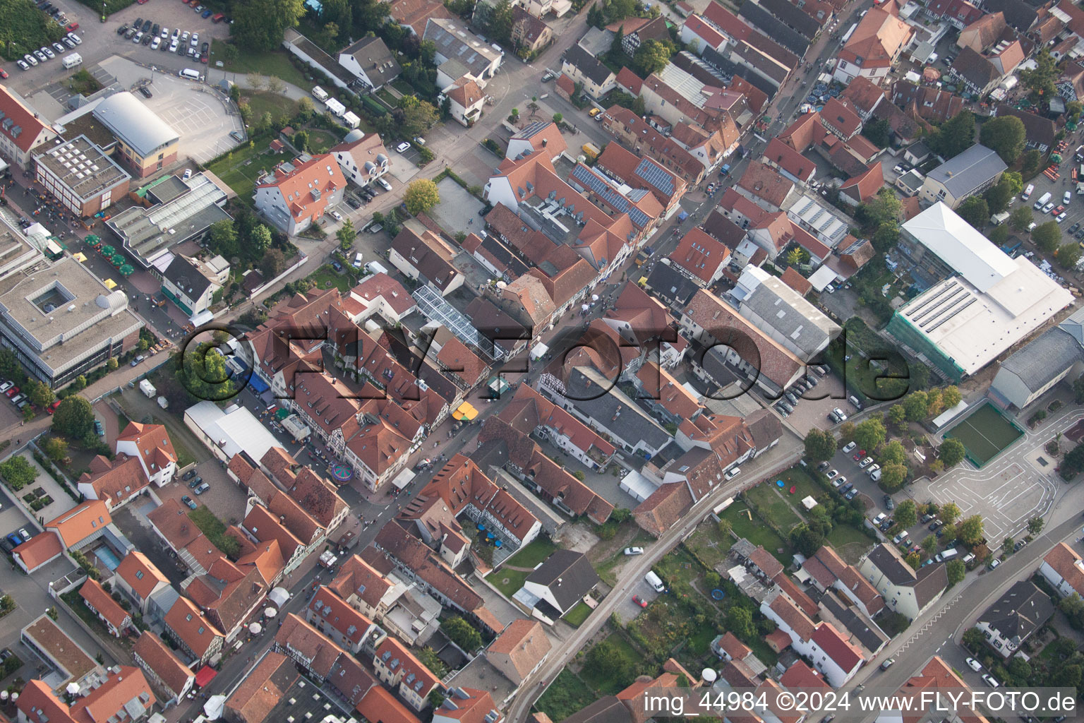 City Festival 2011 in Kandel in the state Rhineland-Palatinate, Germany seen from above