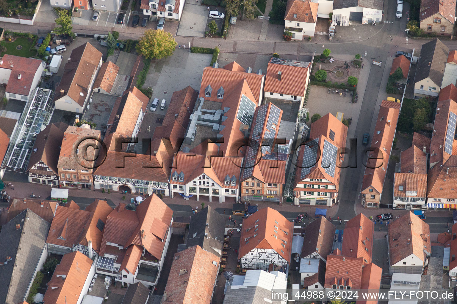 City Festival 2011 in Kandel in the state Rhineland-Palatinate, Germany viewn from the air