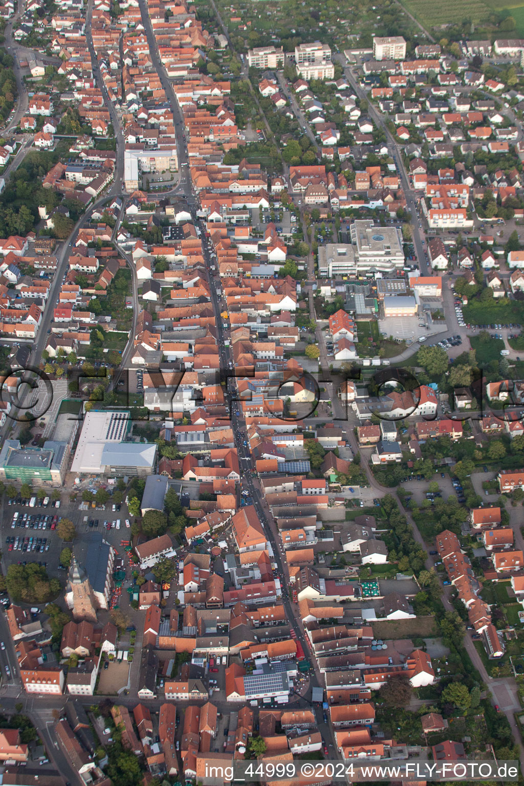 Aerial view of City Festival 2011 in Kandel in the state Rhineland-Palatinate, Germany