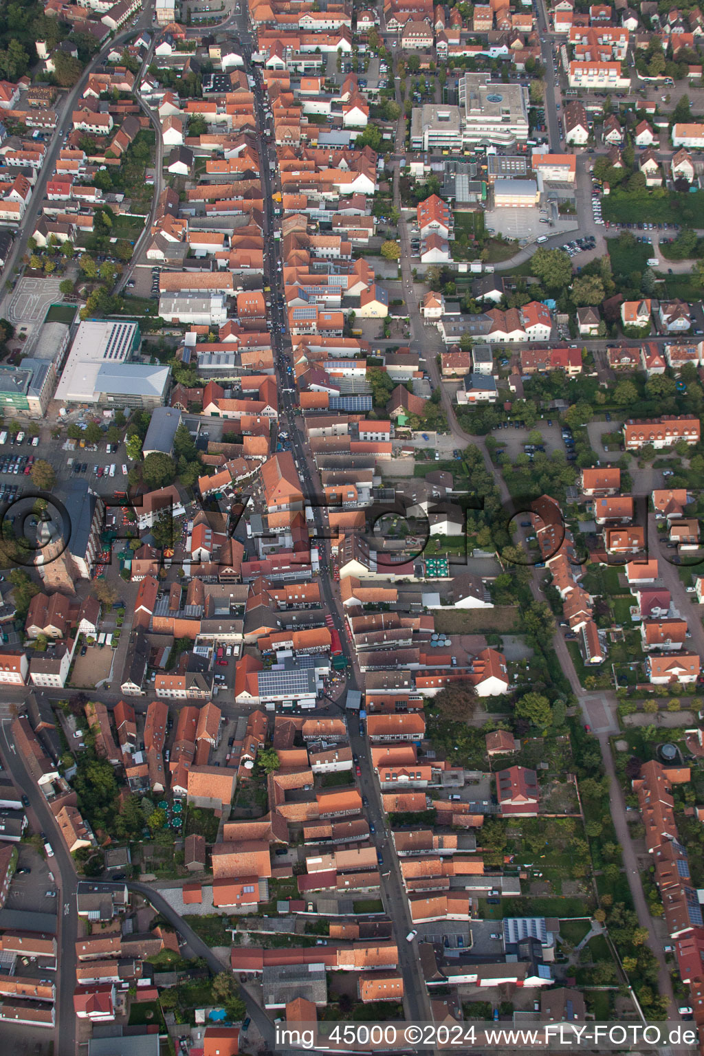 Aerial photograpy of City Festival 2011 in Kandel in the state Rhineland-Palatinate, Germany