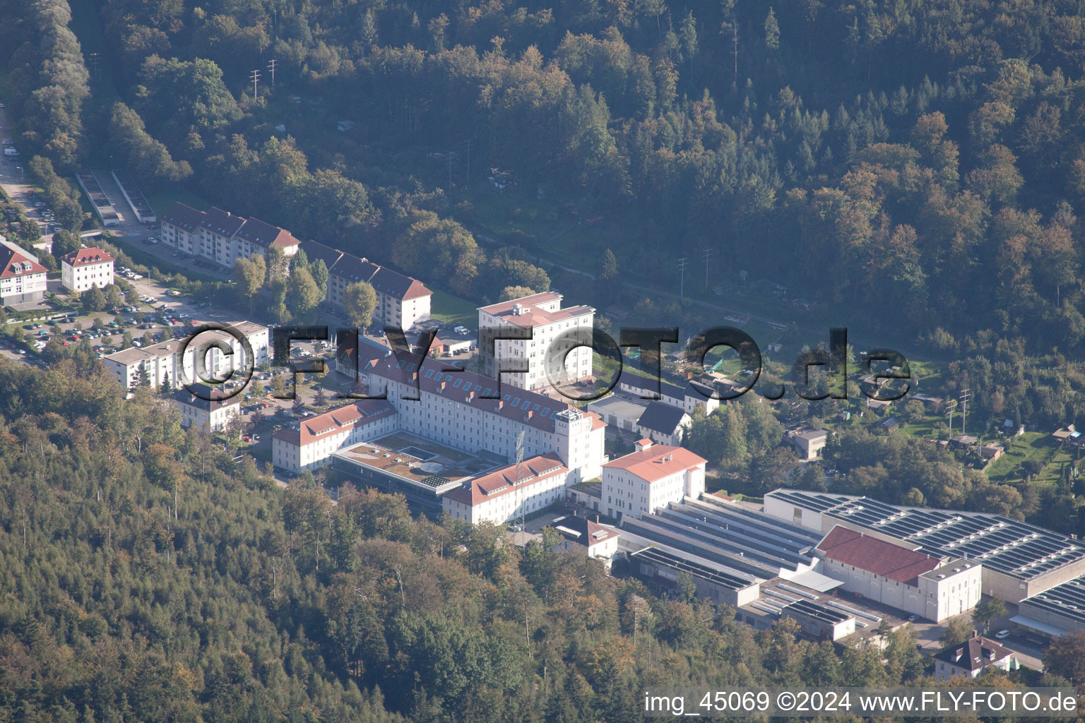 Spinning in Ettlingen in the state Baden-Wuerttemberg, Germany from above