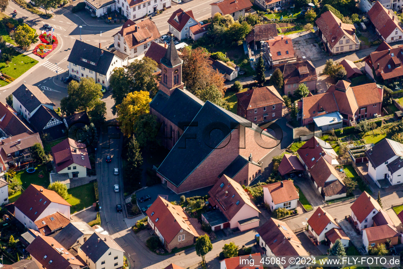 Church building Kirche St. Wendelin in the district Reichenbach in Waldbronn in the state Baden-Wurttemberg, Germany