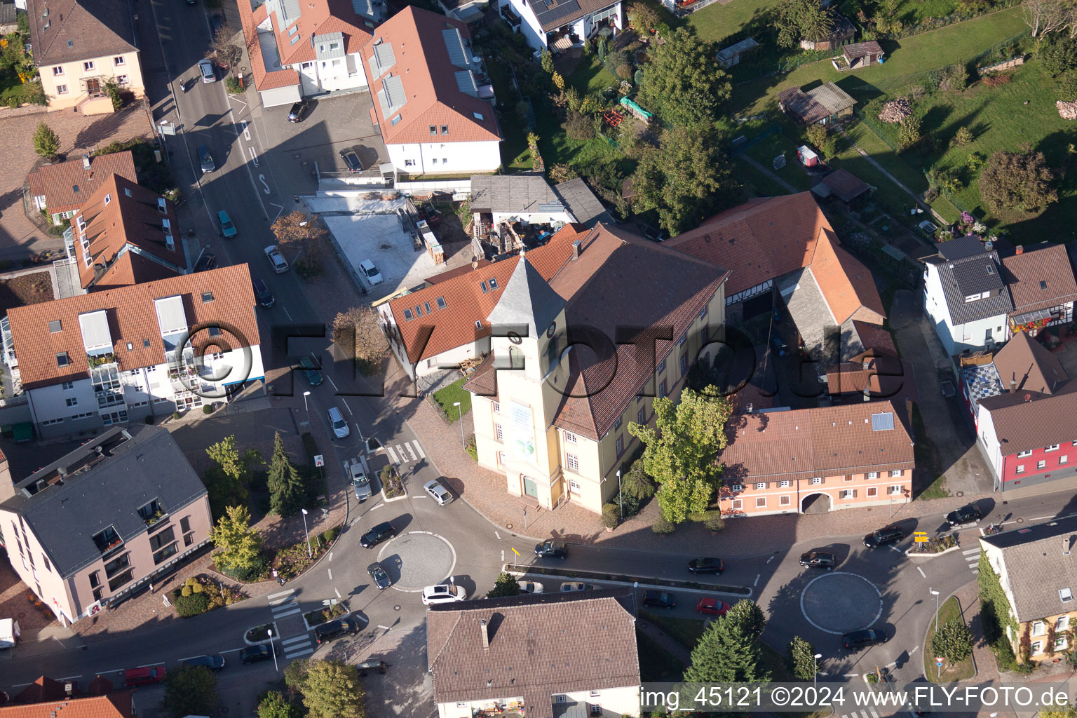 District Langensteinbach in Karlsbad in the state Baden-Wuerttemberg, Germany from above