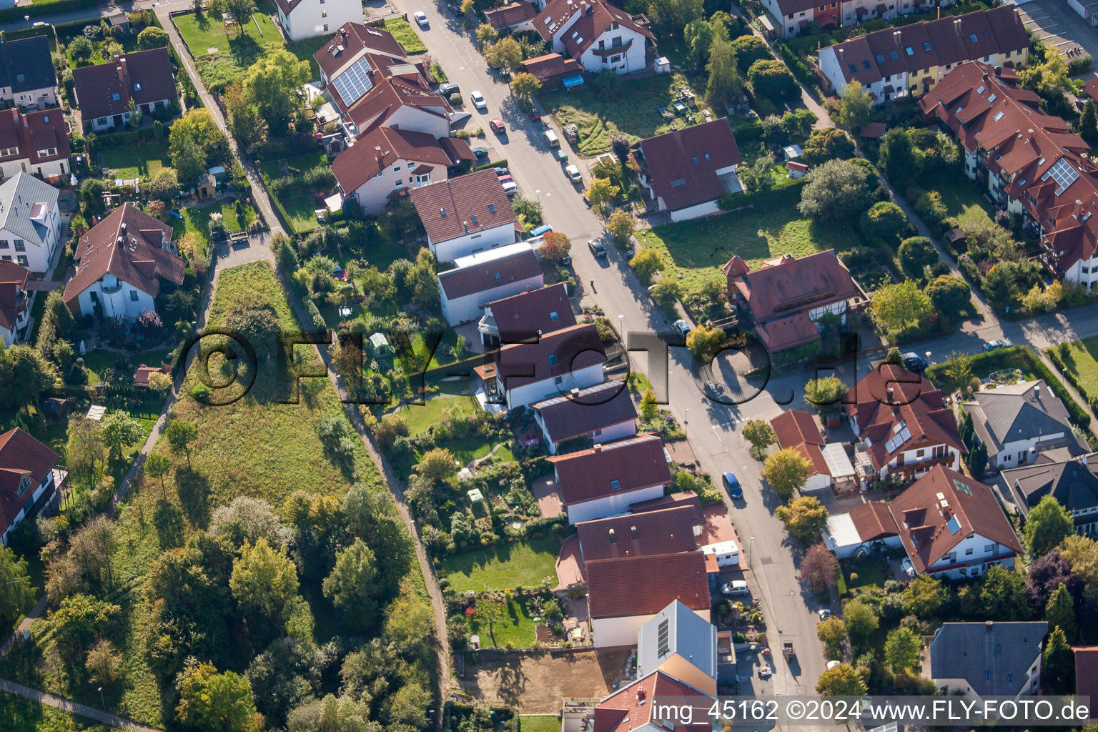 Mozartstr in the district Langensteinbach in Karlsbad in the state Baden-Wuerttemberg, Germany