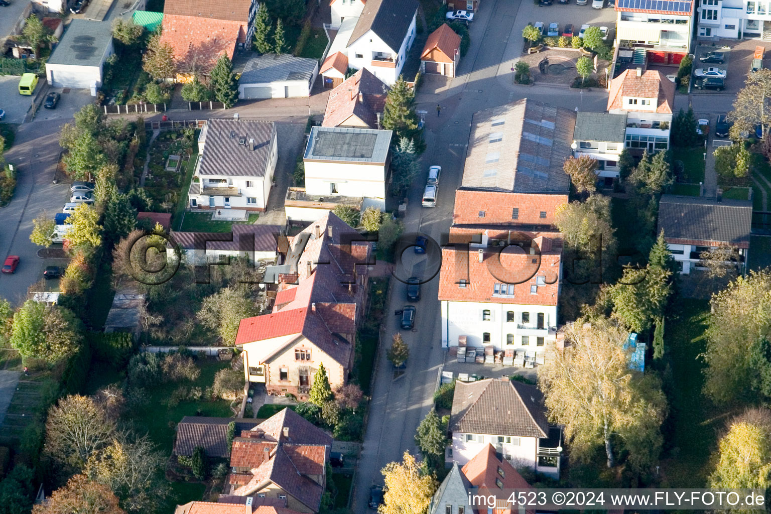 Drone image of Bismarckstr in Kandel in the state Rhineland-Palatinate, Germany