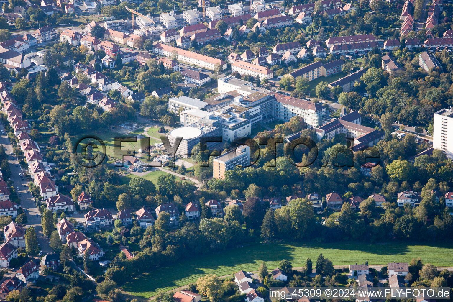 District Rüppurr in Karlsruhe in the state Baden-Wuerttemberg, Germany from a drone