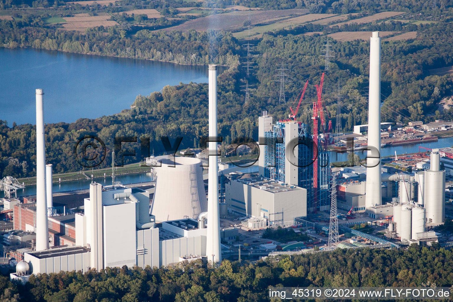 ENBW in the district Rheinhafen in Karlsruhe in the state Baden-Wuerttemberg, Germany from above