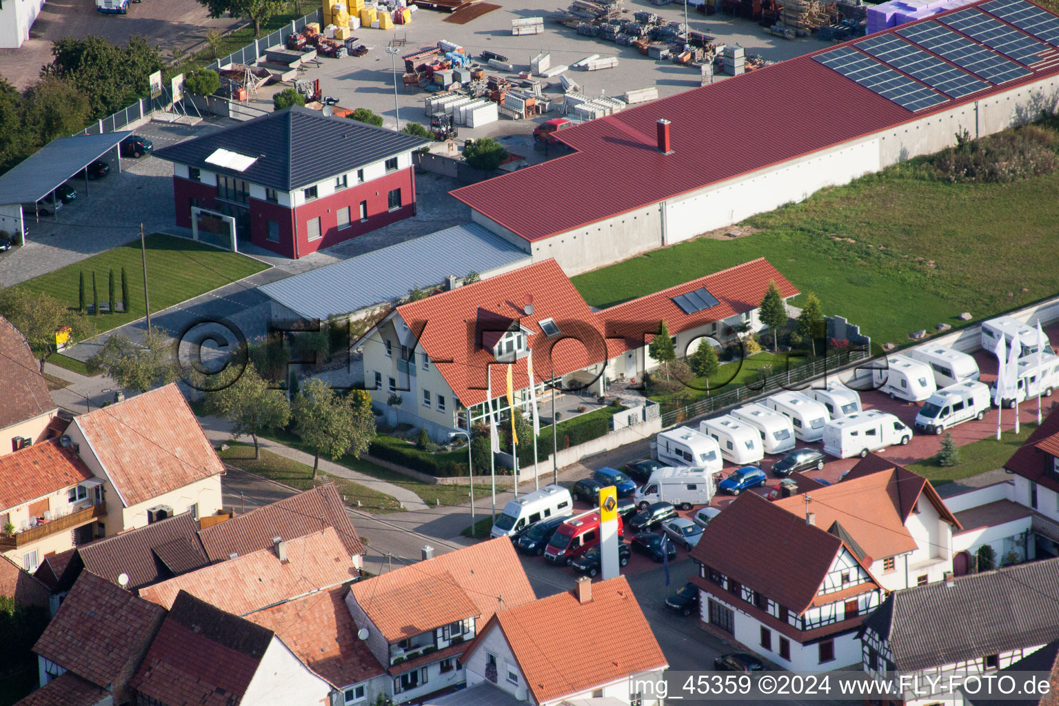 Minfeld in the state Rhineland-Palatinate, Germany from the drone perspective