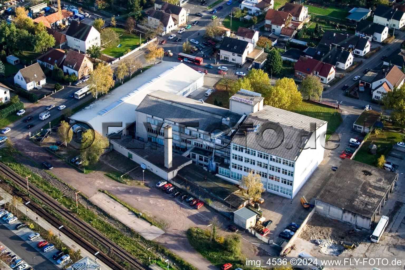 Aerial view of Eichenauer in Kandel in the state Rhineland-Palatinate, Germany