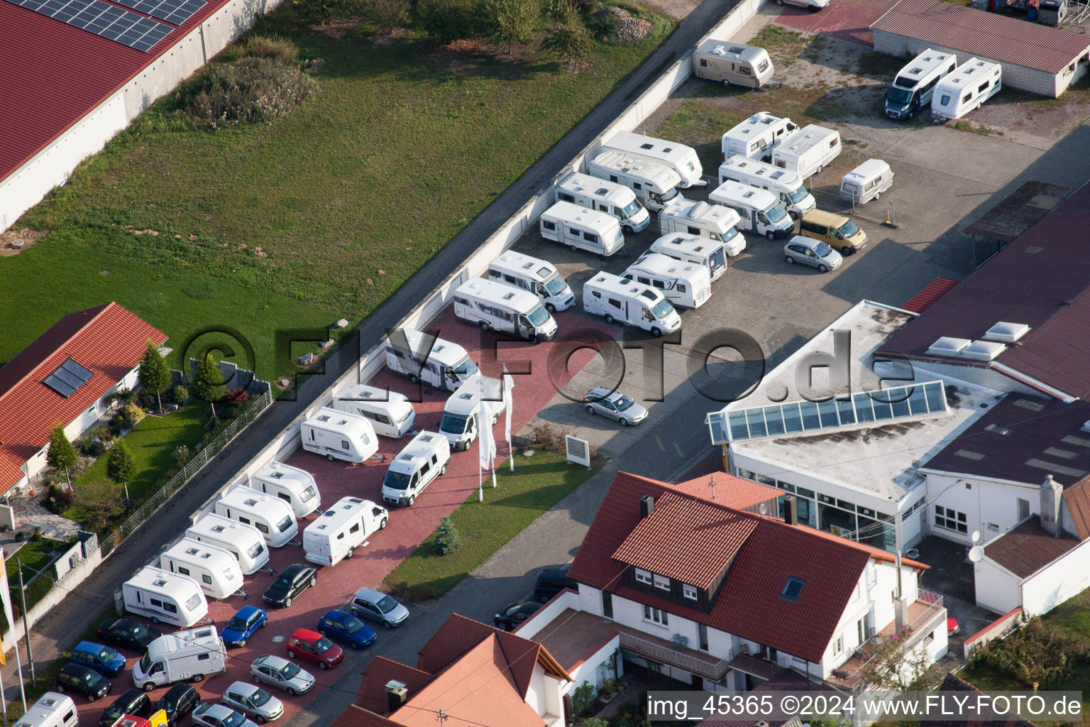 Aerial photograpy of Minfeld in the state Rhineland-Palatinate, Germany