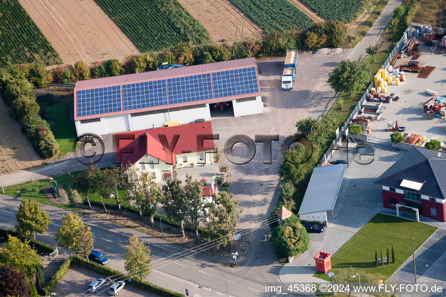 Minfeld in the state Rhineland-Palatinate, Germany from above