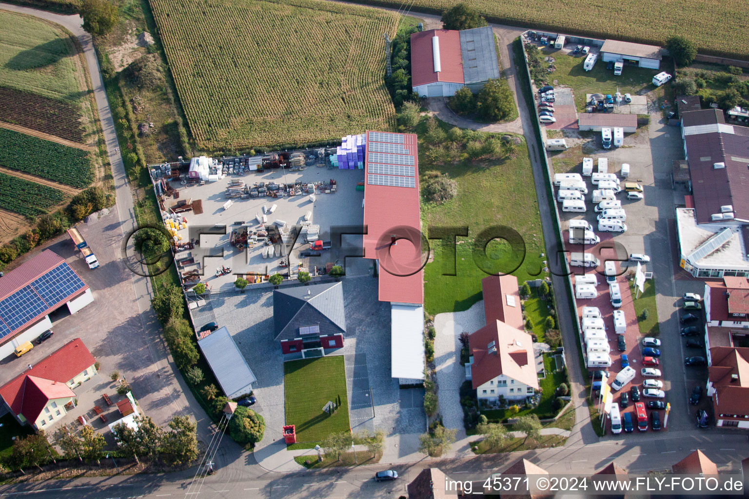 Minfeld in the state Rhineland-Palatinate, Germany seen from above