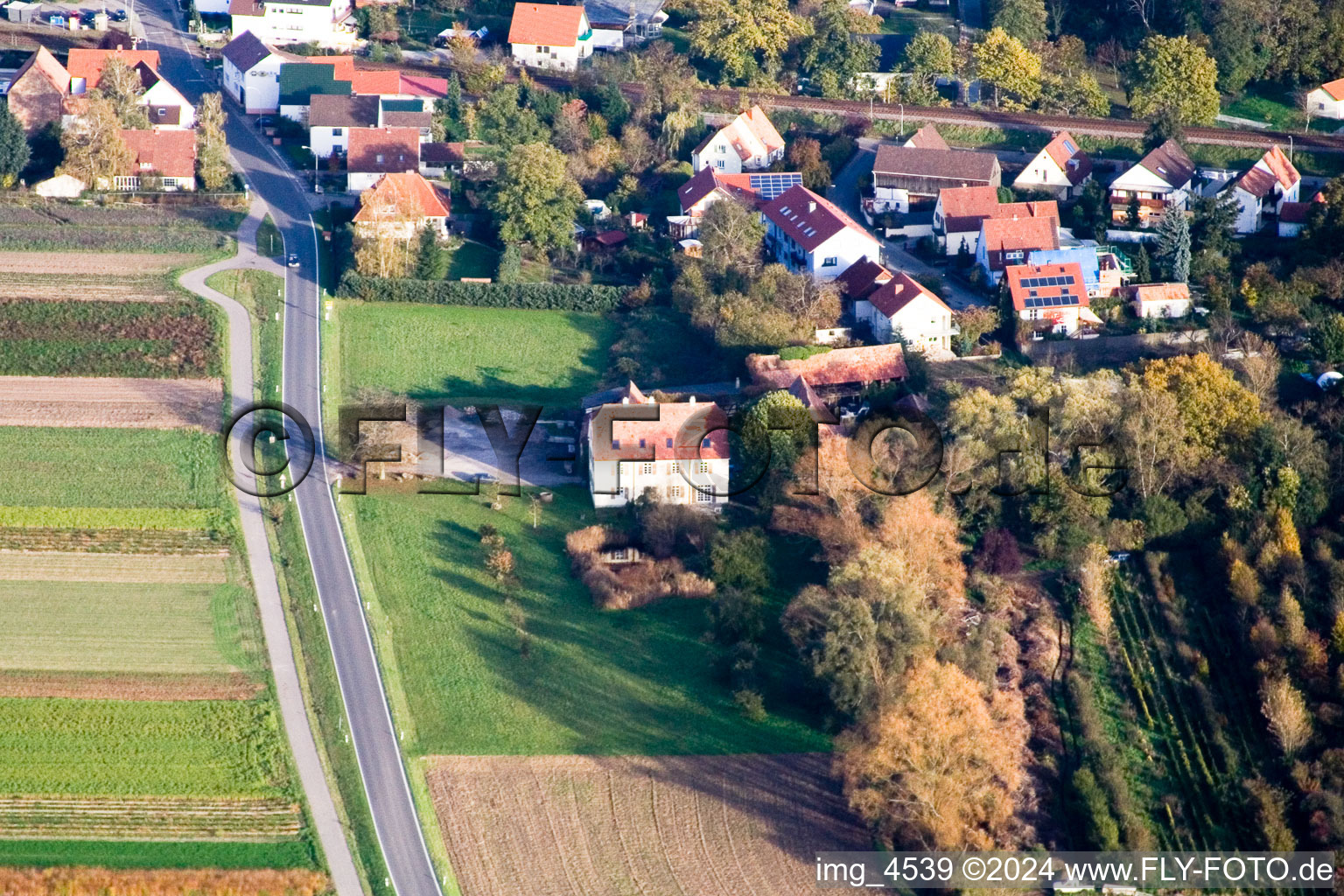 Aerial view of Mill in Rheinzabern in the state Rhineland-Palatinate, Germany