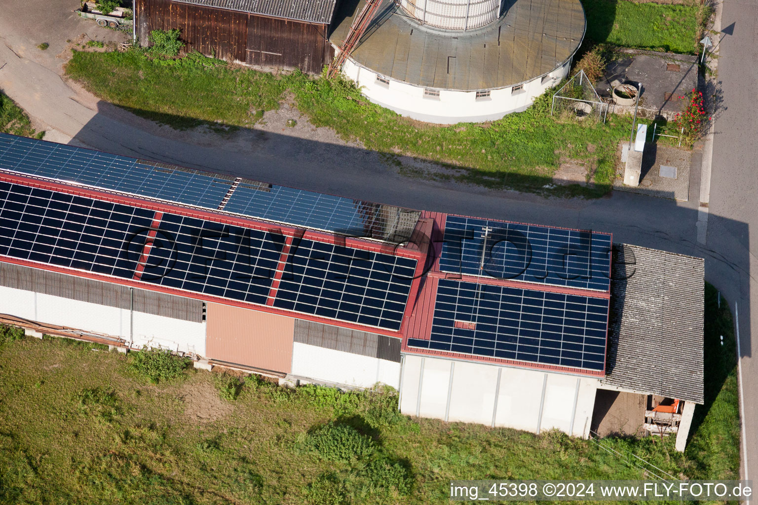 District Deutschhof in Kapellen-Drusweiler in the state Rhineland-Palatinate, Germany from a drone