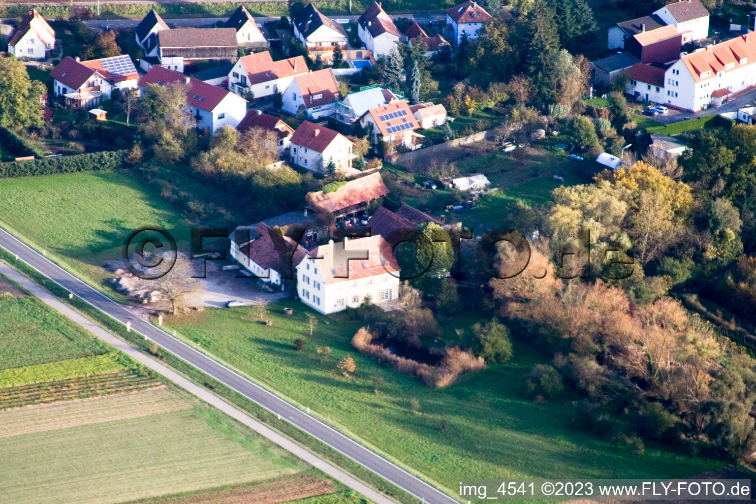 Aerial photograpy of Mill in Rheinzabern in the state Rhineland-Palatinate, Germany