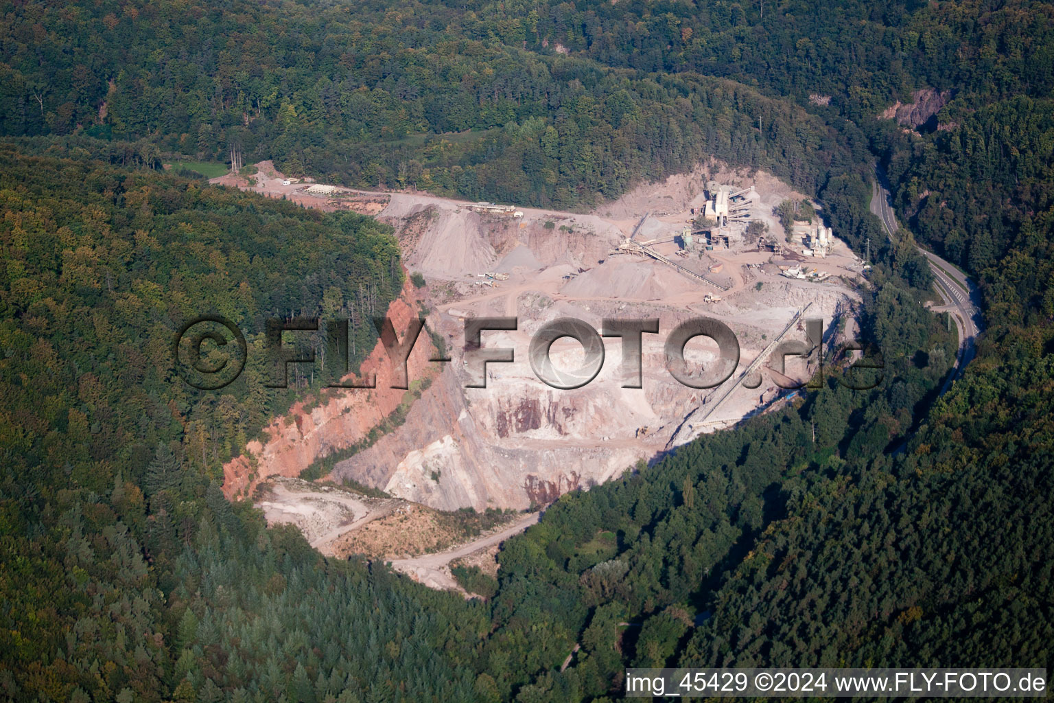 Bird's eye view of Klingenmünster in the state Rhineland-Palatinate, Germany