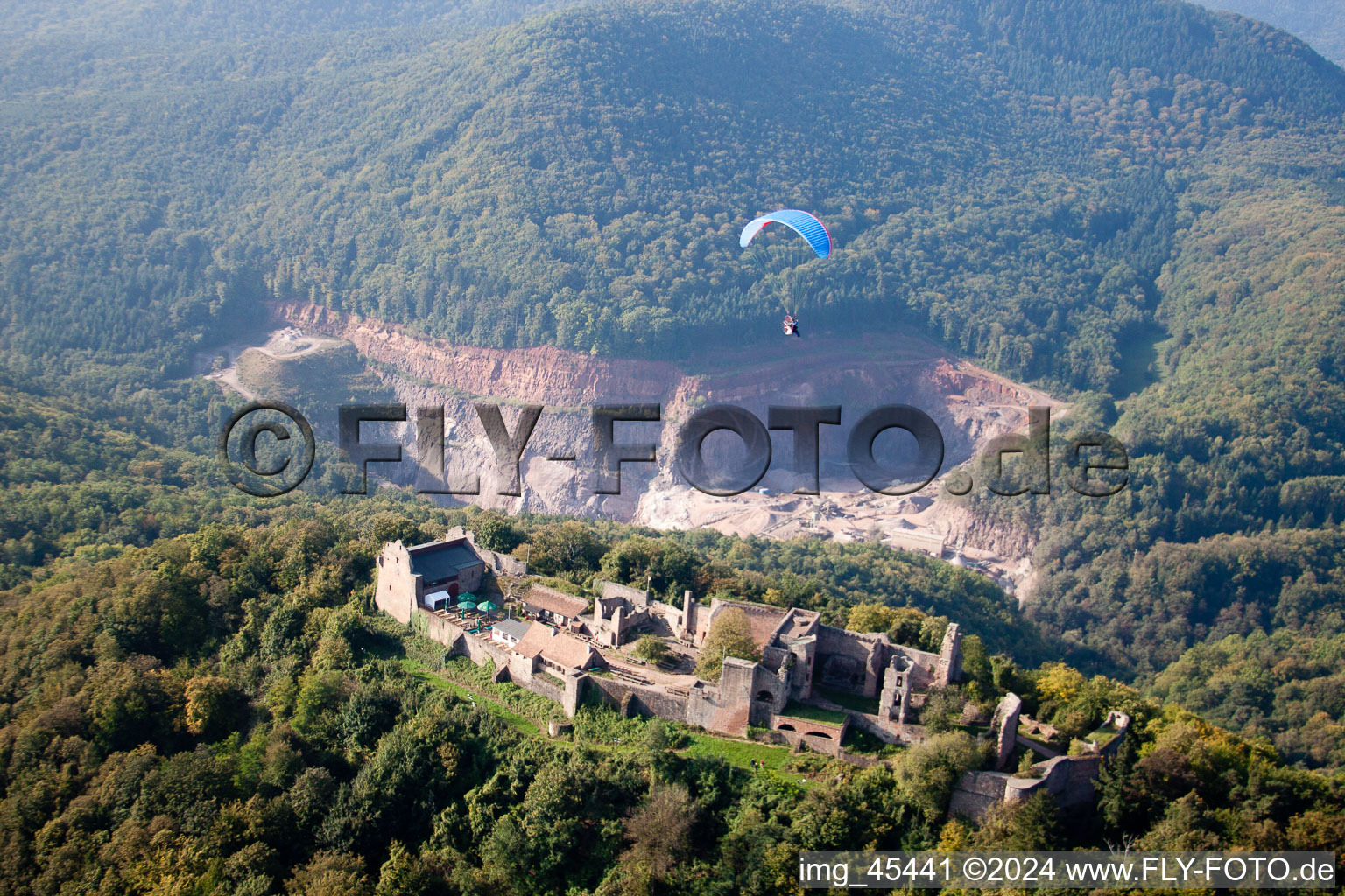 Drone recording of Eschbach in the state Rhineland-Palatinate, Germany