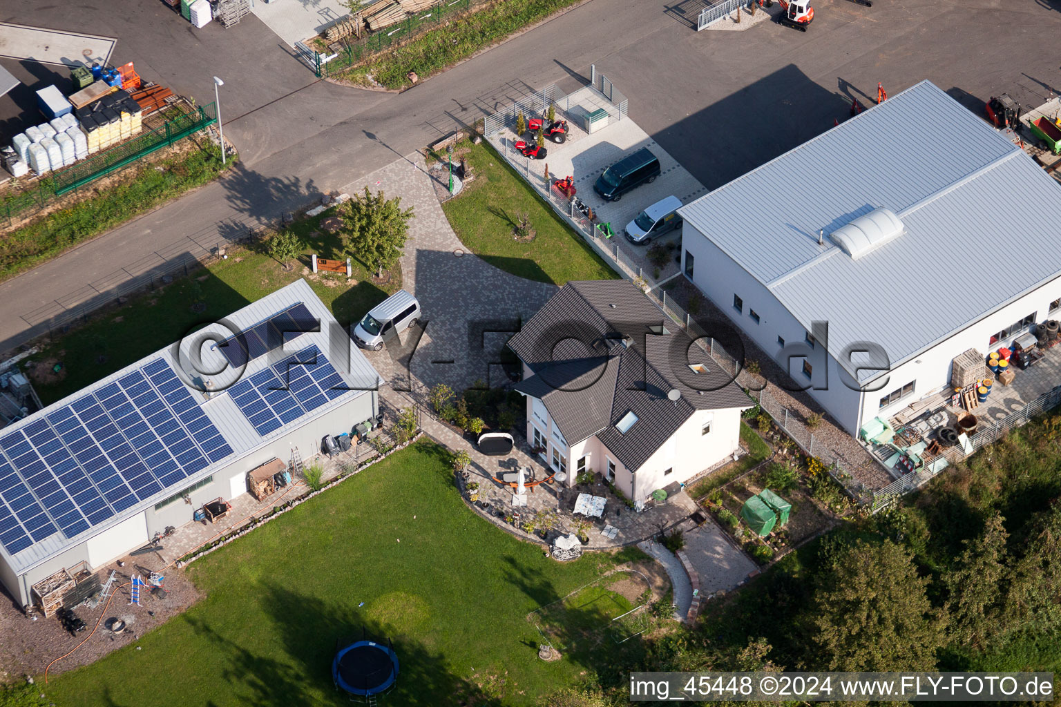 Aerial photograpy of Winegrowers' cooperative in Ilbesheim bei Landau in der Pfalz in the state Rhineland-Palatinate, Germany