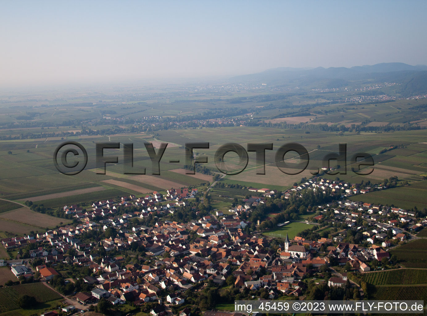 District Wollmesheim in Landau in der Pfalz in the state Rhineland-Palatinate, Germany seen from a drone