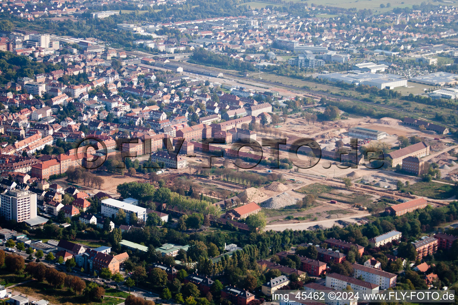 Aerial view of Landau in der Pfalz in the state Rhineland-Palatinate, Germany