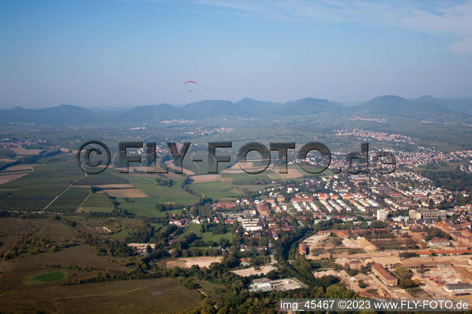 Aerial photograpy of Landau in der Pfalz in the state Rhineland-Palatinate, Germany
