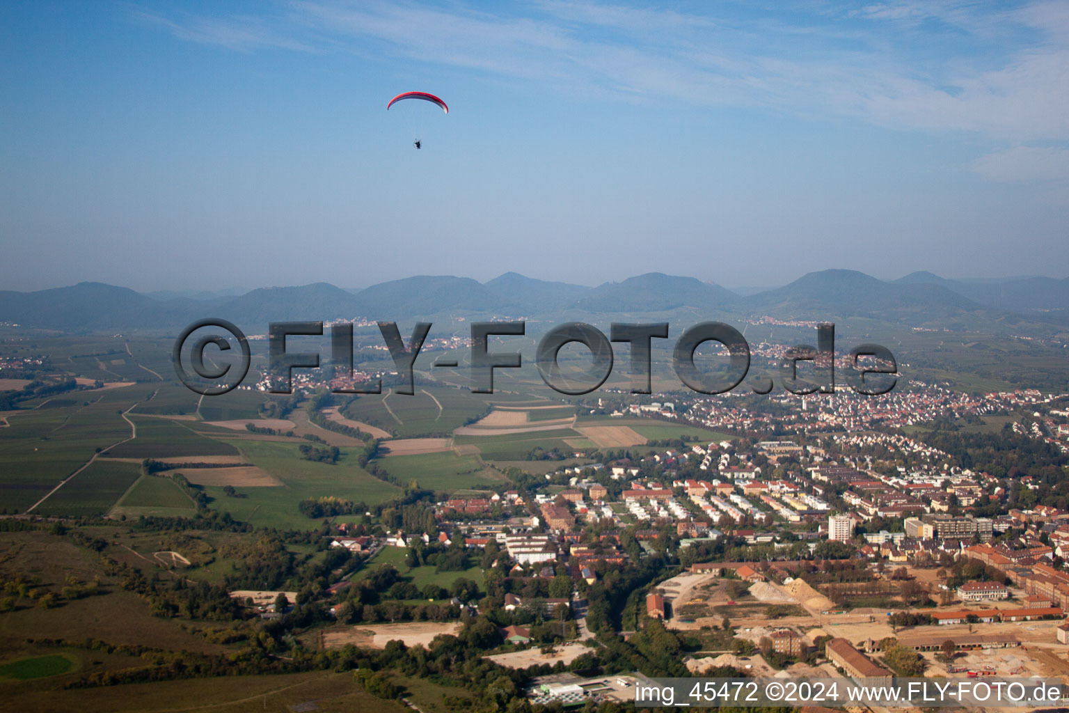 Oblique view of Landau in der Pfalz in the state Rhineland-Palatinate, Germany